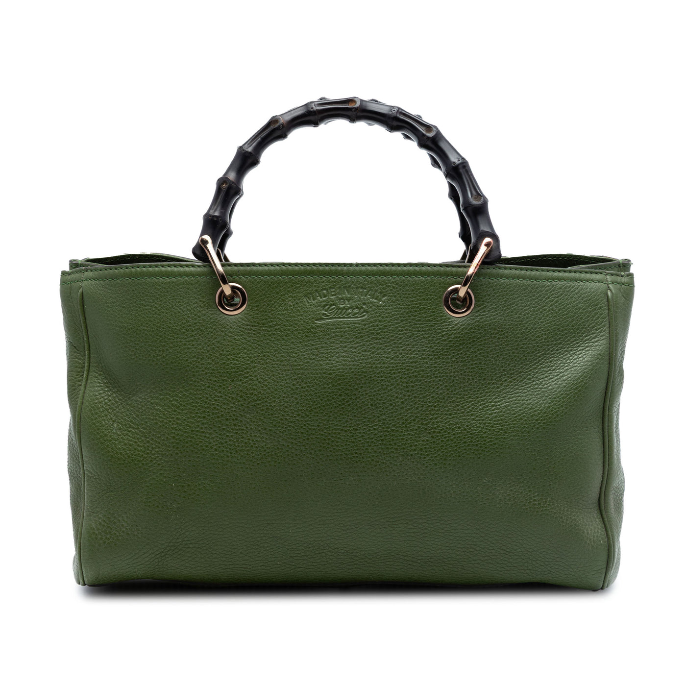 Medium Calfskin Bamboo Shopper Satchel - Image 1