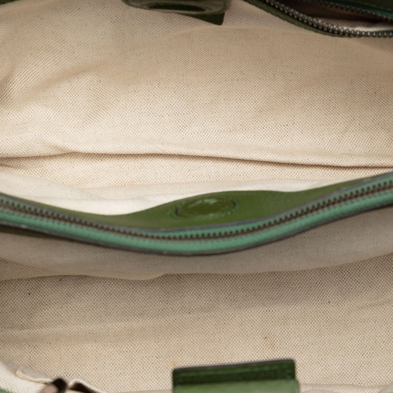 Medium Calfskin Bamboo Shopper Satchel - Image 4