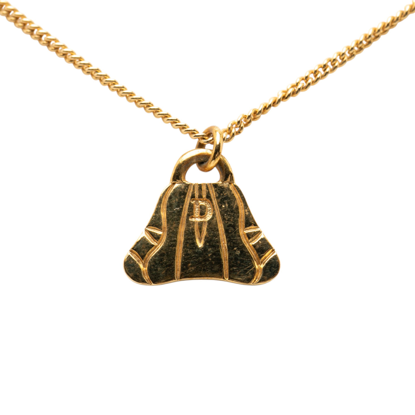 Gold Plated Bag Pendant Necklace - Image 1