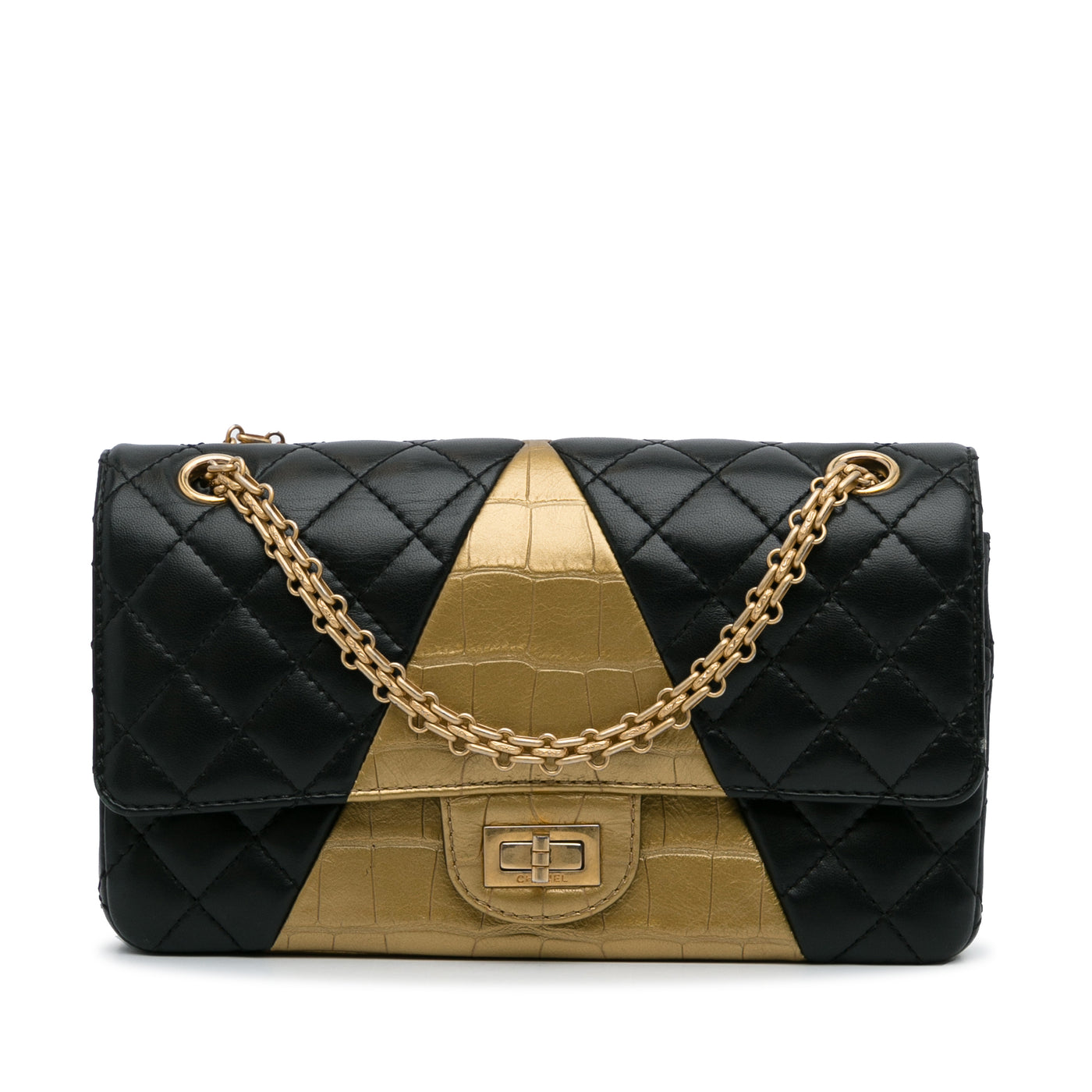 Medium Croc Embossed Lambskin 2.55 Reissue Double Flap Bag - Image 1