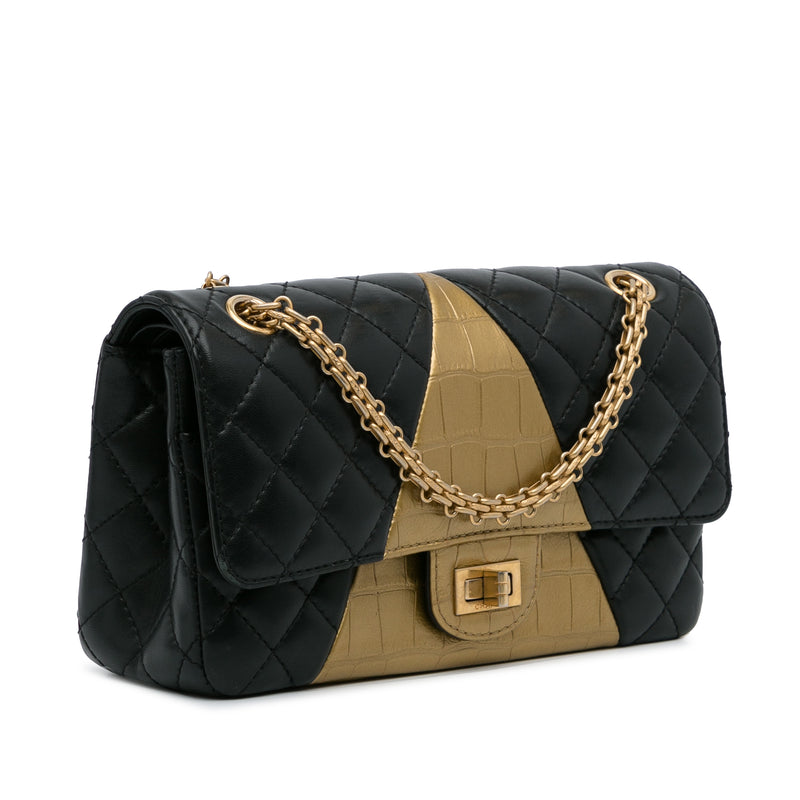 Medium Croc Embossed Lambskin 2.55 Reissue Double Flap Bag - Image 2