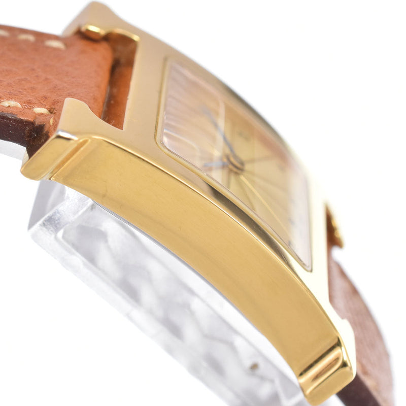 Hermes Heure H Quartz Plated Metal And Leather Watches