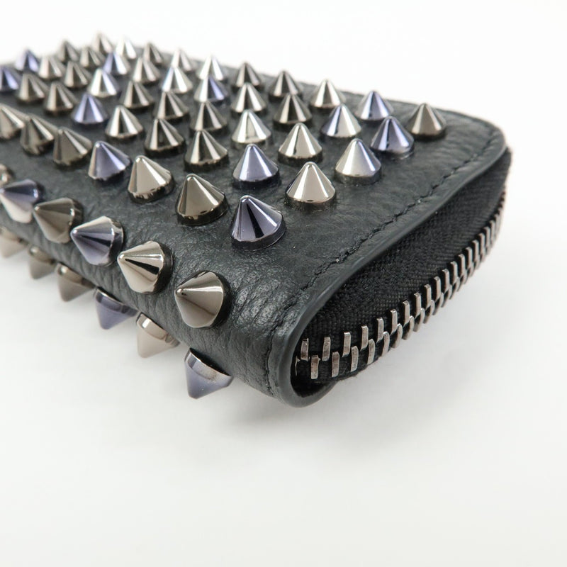 Christian Louboutin Panettone Coin Purse Spiked Leather Black Accessory