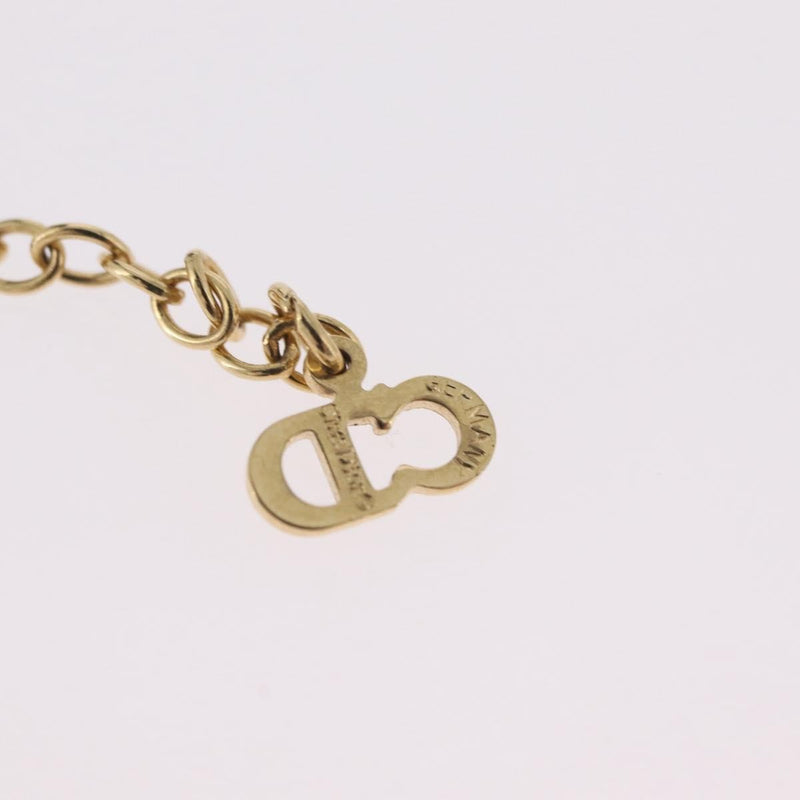 Christian Dior Round Logo Pendant Metal With Crystal Gold Bijoux