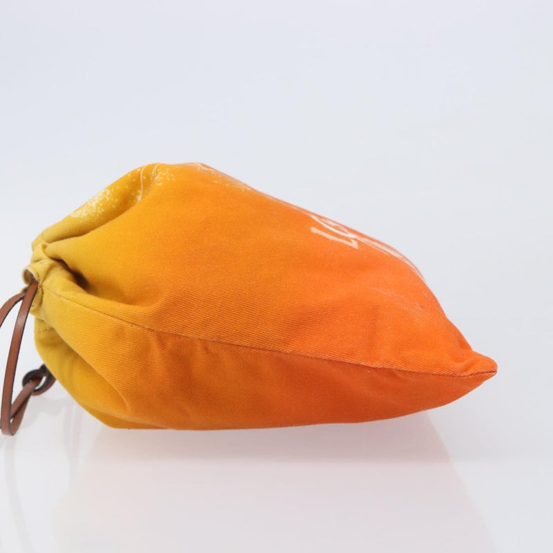 Loewe Paula Drawstring Printed Canvas Orange Bag