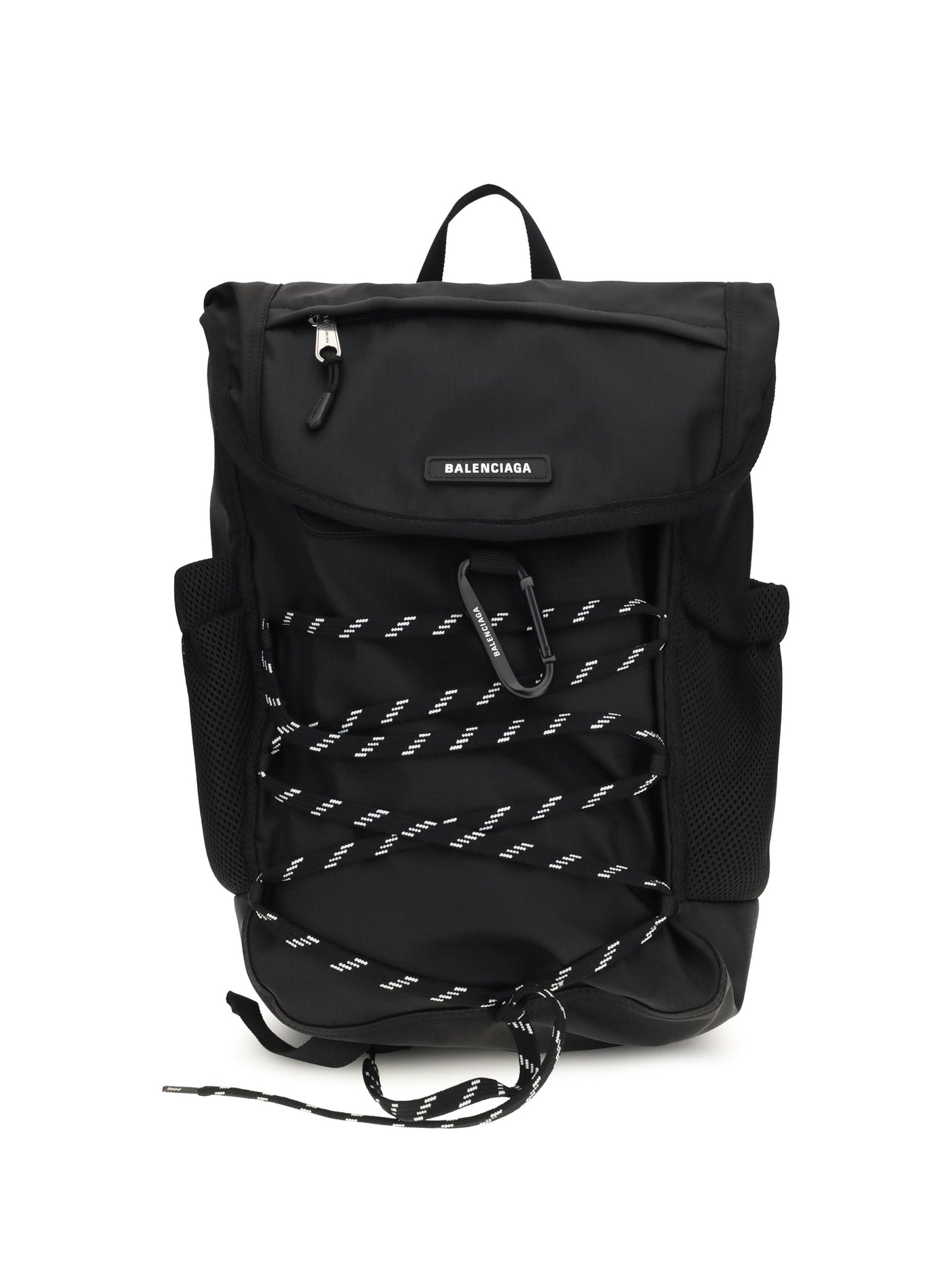 Balenciaga Metal Carabiner Detail Backpack — Black Nylon