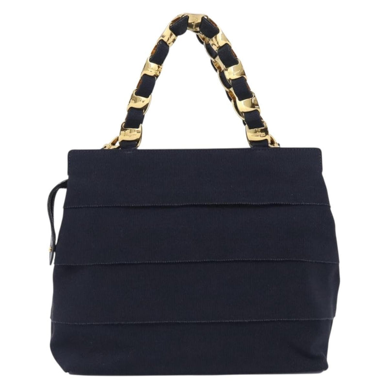 Salvatore Ferragamo Vala Canvas Navy Bag