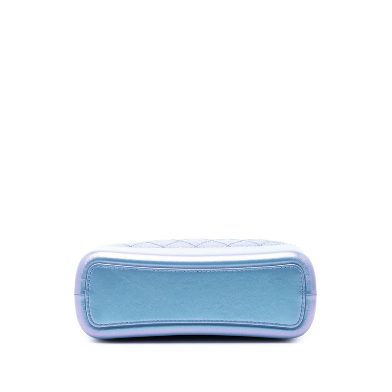 Medium Quilted Iridescent Lambskin and Calfskin Gabrielle Hobo - Image 3