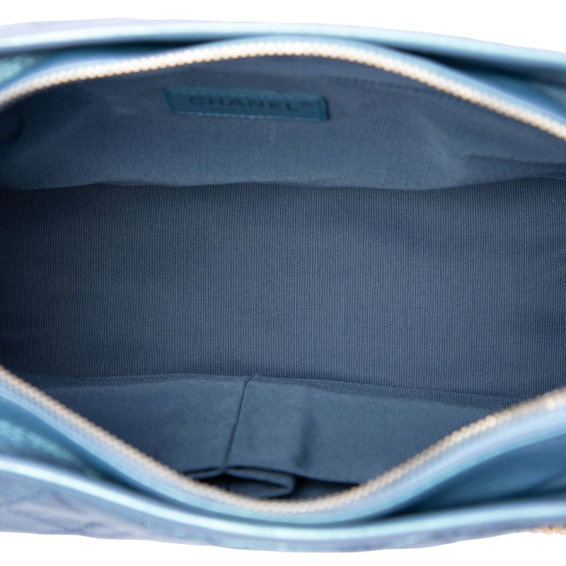 Medium Quilted Iridescent Lambskin and Calfskin Gabrielle Hobo - Image 4