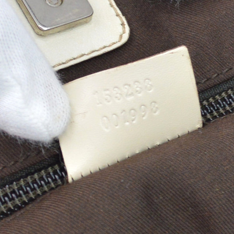 Gucci Belted Gg Canvas With Perforated Leather Beige Bag