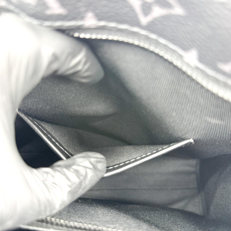 Louis Vuitton Sac Plat Zipper Monogram Eclipse Canvas Black Bag