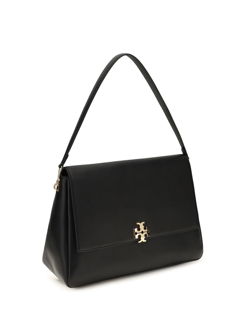Tory Burch Charlie Shoulder Bag — Black Calf Leather Bos Taurus