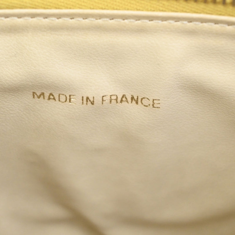 Chanel Vintage Timeless Cosmetic Case Caviar Yellow Leather Bag