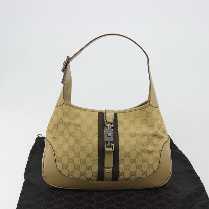 Gucci Web Jackie O Hobo Gg Canvas Beige