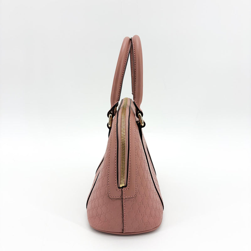 Gucci Convertible Dome Satchel Microguccissima Leather Pink