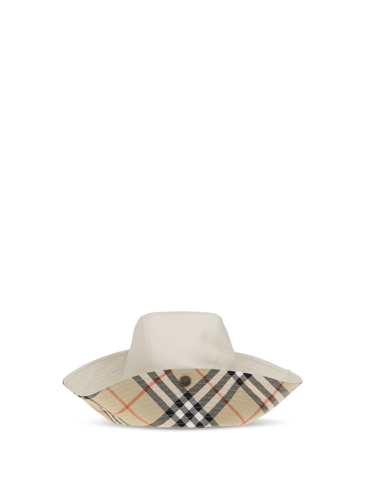 Burberry 8126554 Check-Lined Cotton Bucket Hat — Beige