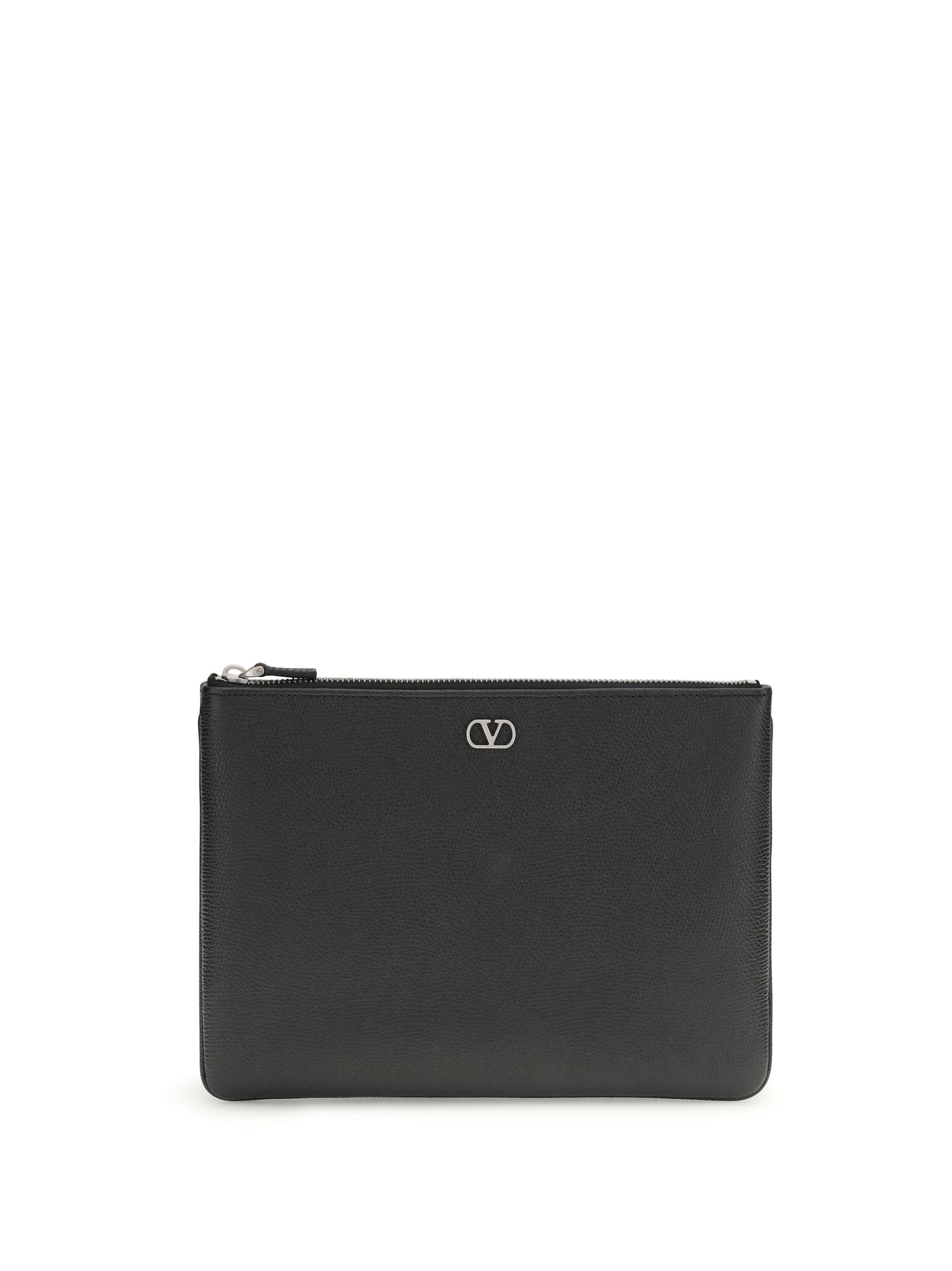 Valentino Garavani Leather Vlogo Card Case — Black Calf Bos Taurus Cases