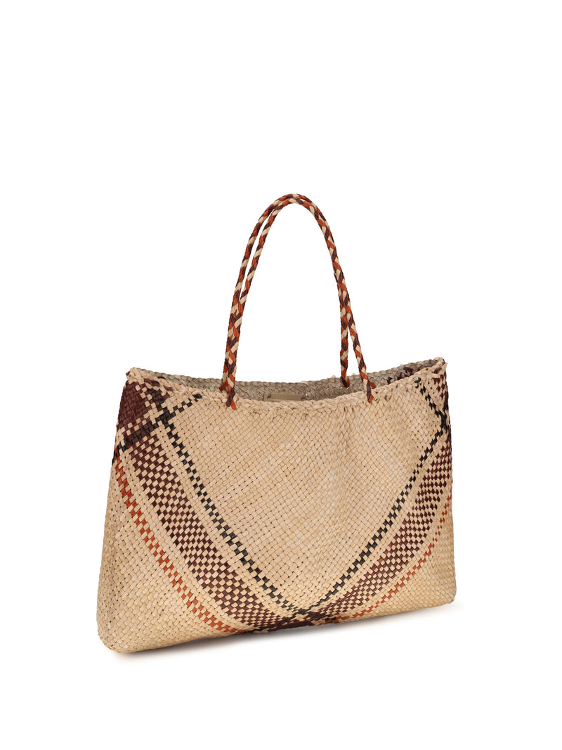 Dragon Diffusion Handwoven Goatskin Tote Bag — Beige Goatskin/hircus