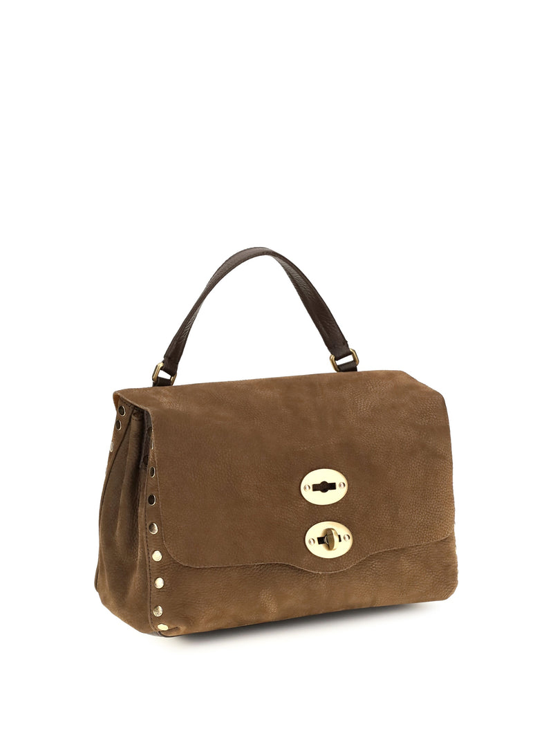 Zanellato Postina Jones Shoulder Bag — Brown Caiman Leather