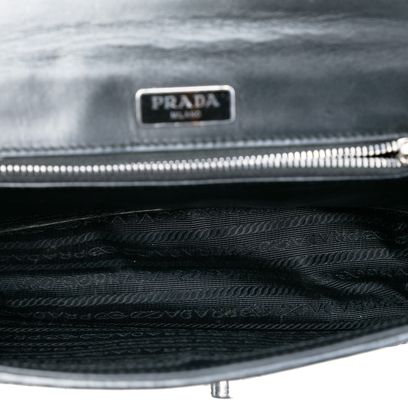 Woven Madras Leather Chain Flap Bag - Image 4