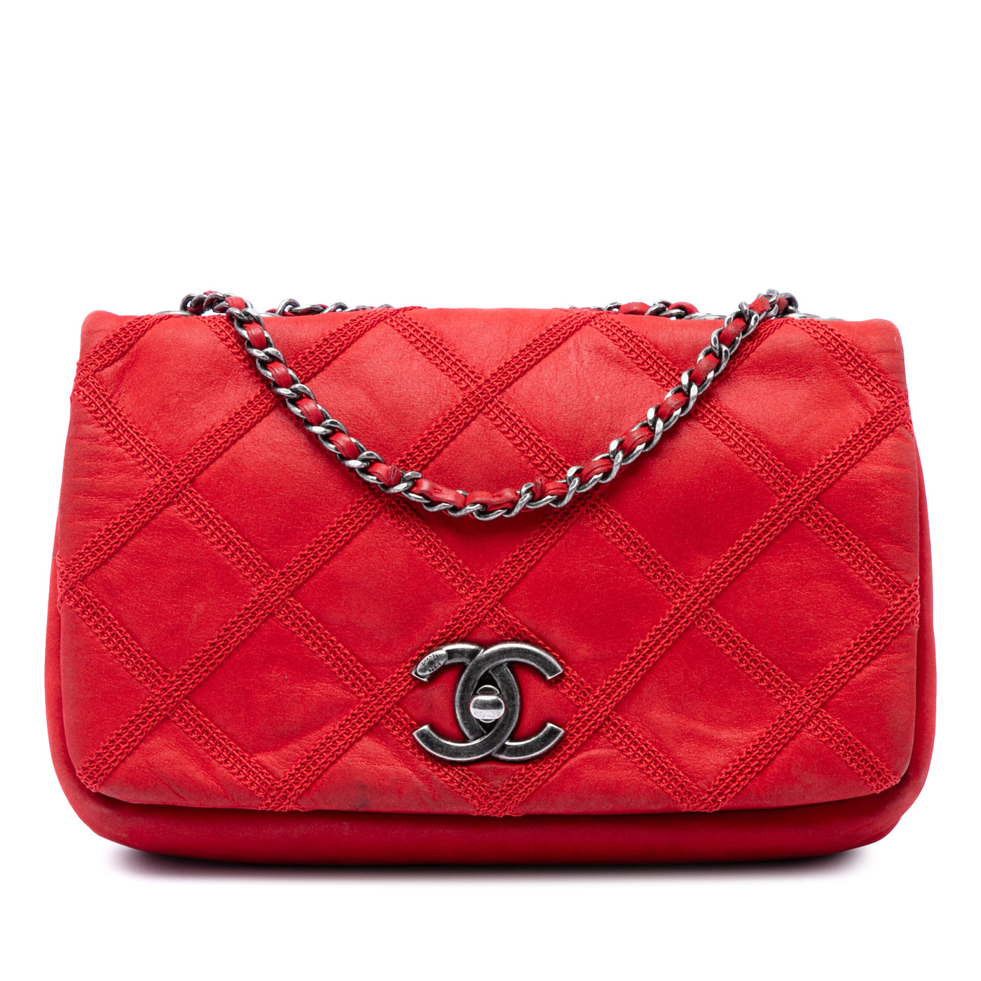 Iridescent Calfskin Diamond Stitch Flap - Image 1
