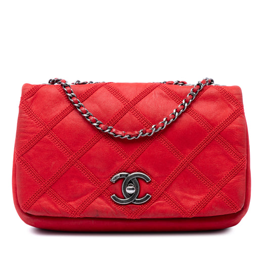 Iridescent Calfskin Diamond Stitch Flap - Image 1