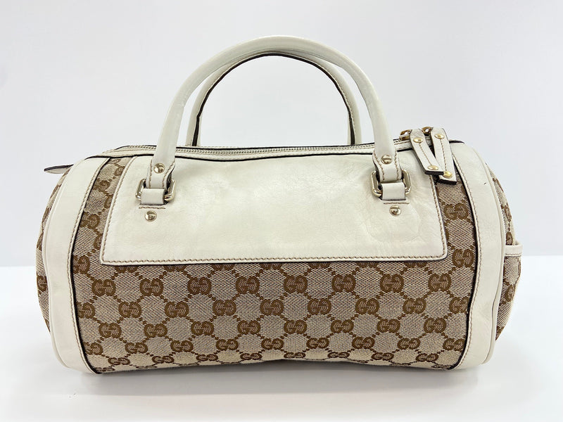 Gucci Trophy Boston Gg Canvas Beige Bag