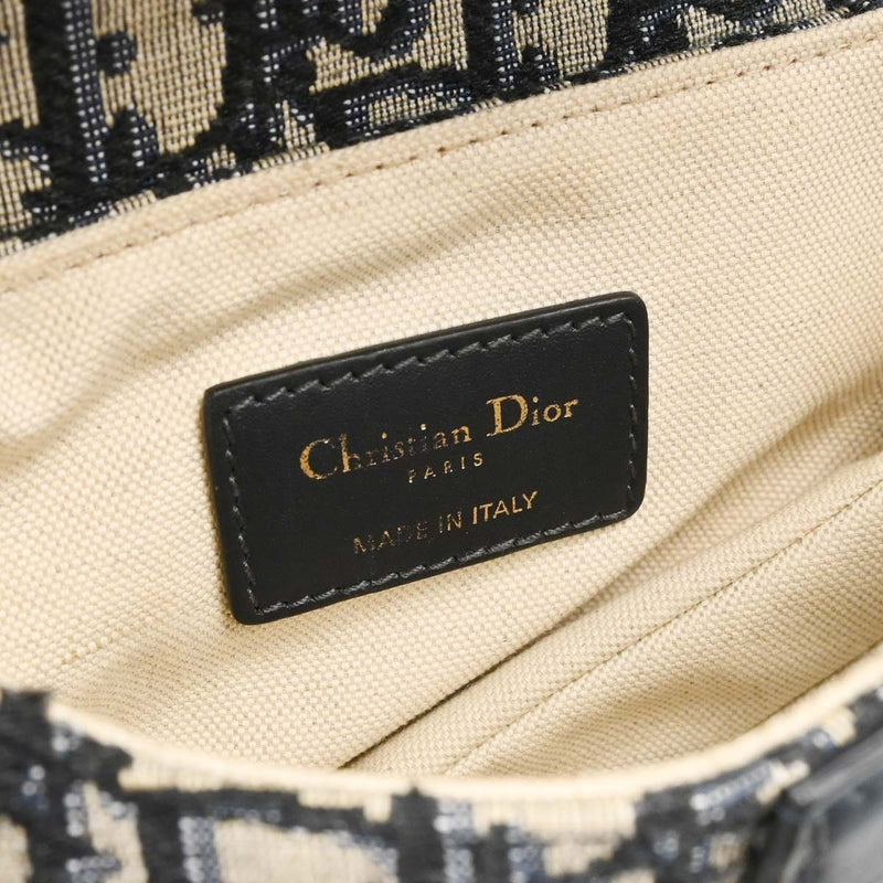 Christian Dior Saddle Oblique Canvas Navy Bag