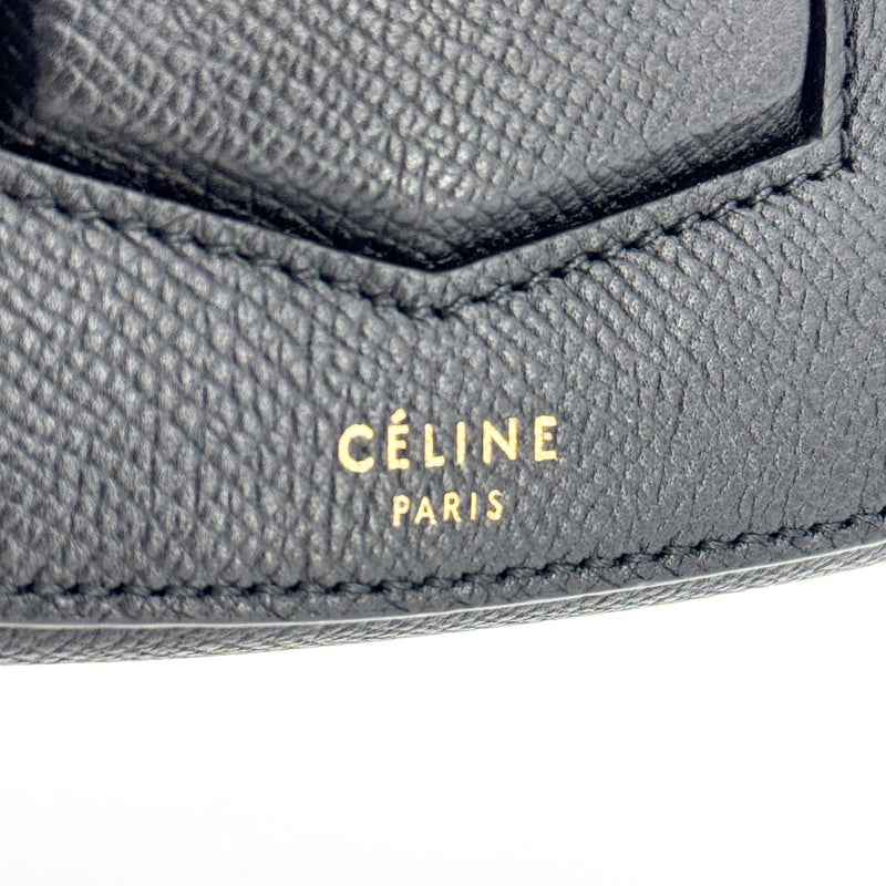 Celine Trotteur Calfskin Black Leather Bag
