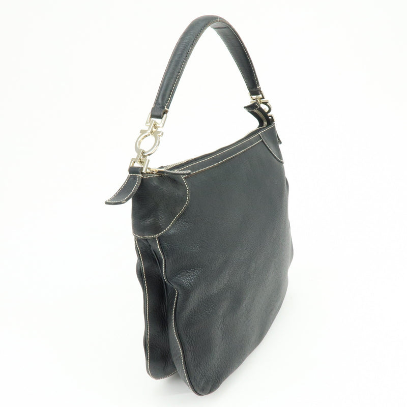 Salvatore Ferragamo Gancini Leather Black Bag