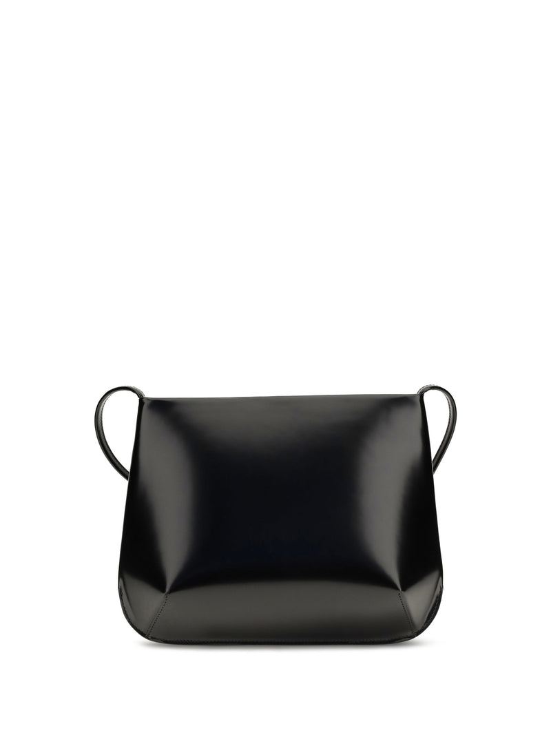 Fane Loge Crossbody Bag — Black Calf Leather