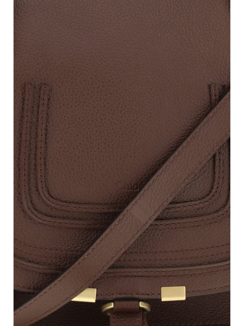 Chloé Marcie Shoulder Bag — Brown Calf Leather Bos Taurus