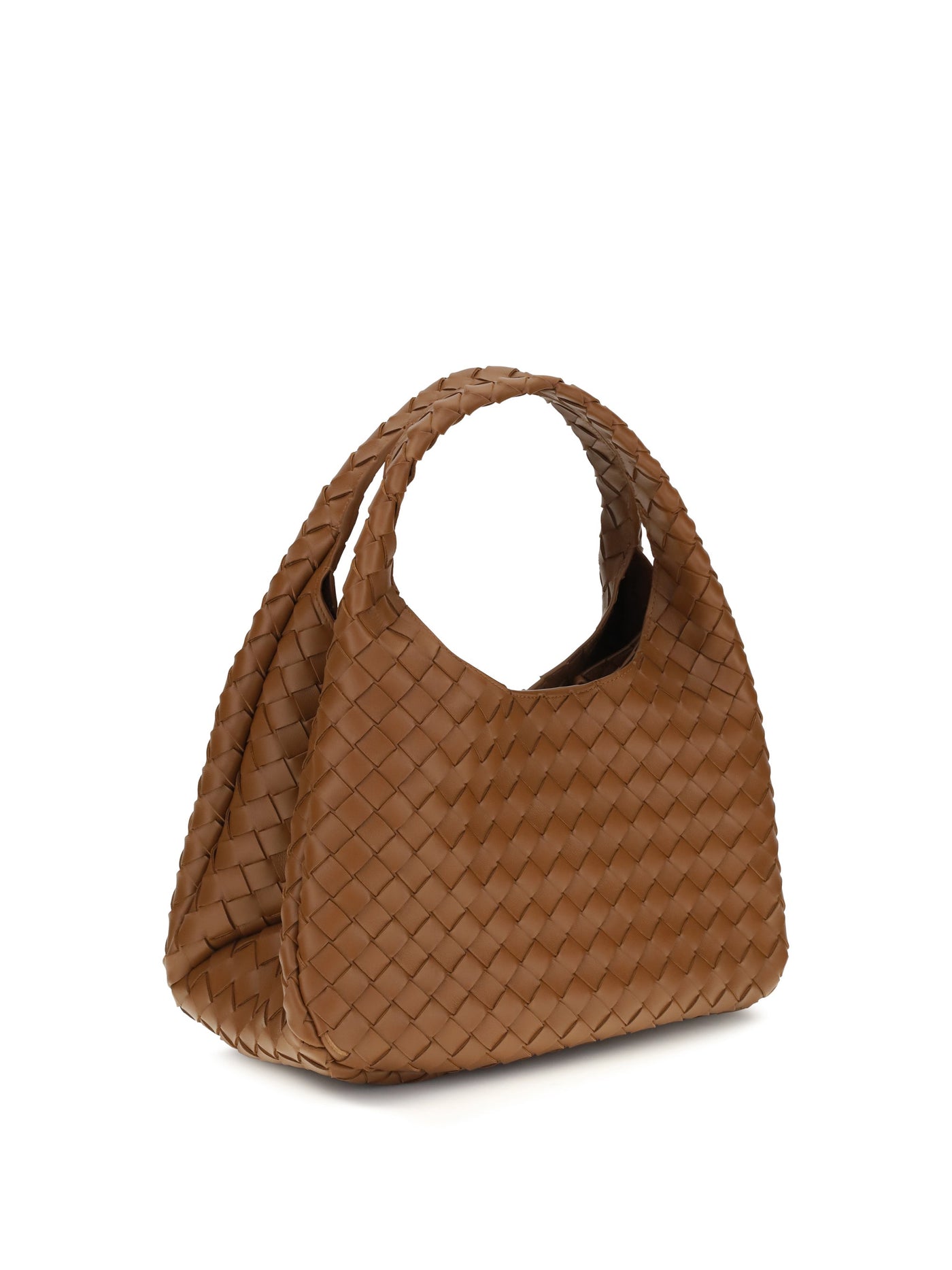 Bottega Veneta Campana Shoulder Bag — Brown Lamb (ovis Aries)