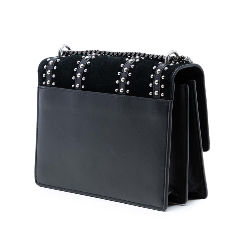 Medium Studded Suede and Calfskin Monogram Sunset Crossbody - Image 2