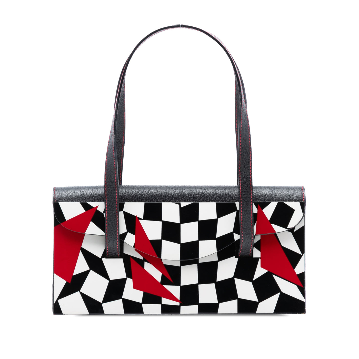 Pigskin Plexiglass Geometric Shoulder Bag - Image 1