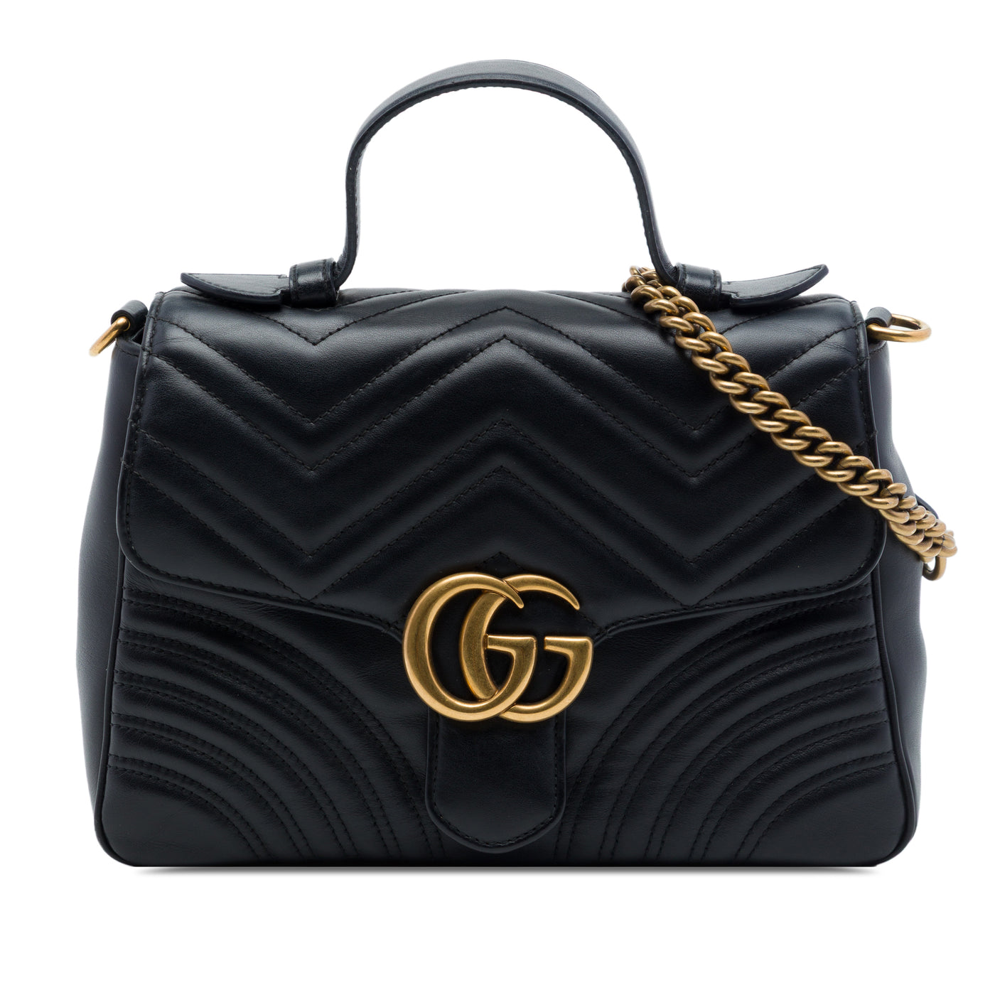 Small GG Marmont Matelasse Leather Top Handle Bag - Image 1