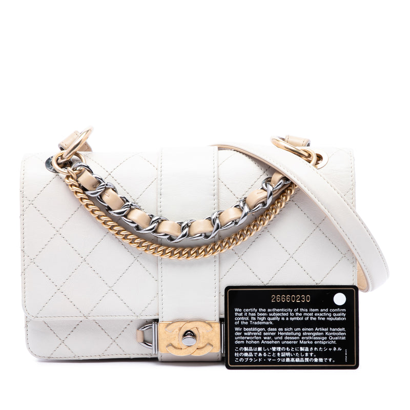 CC Stitched Calfskin Chain Flap - Image 7