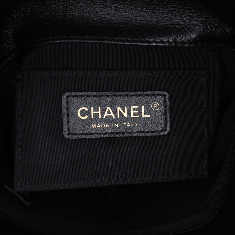 Quilted Chevron Lambskin Handle with Chic Bucket Bag - Image 5