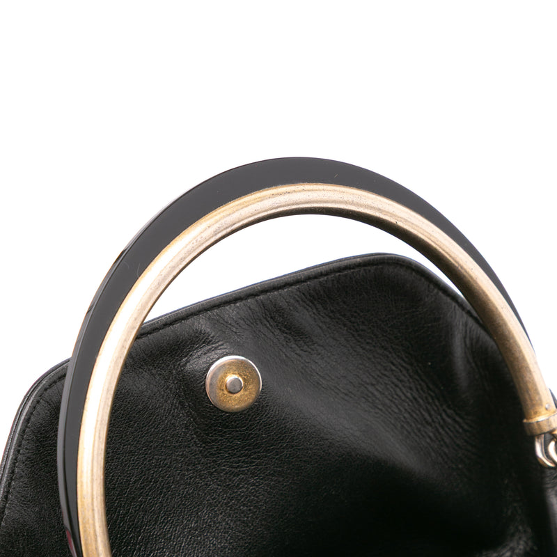 Quilted Chevron Lambskin Handle with Chic Bucket Bag - Image 9