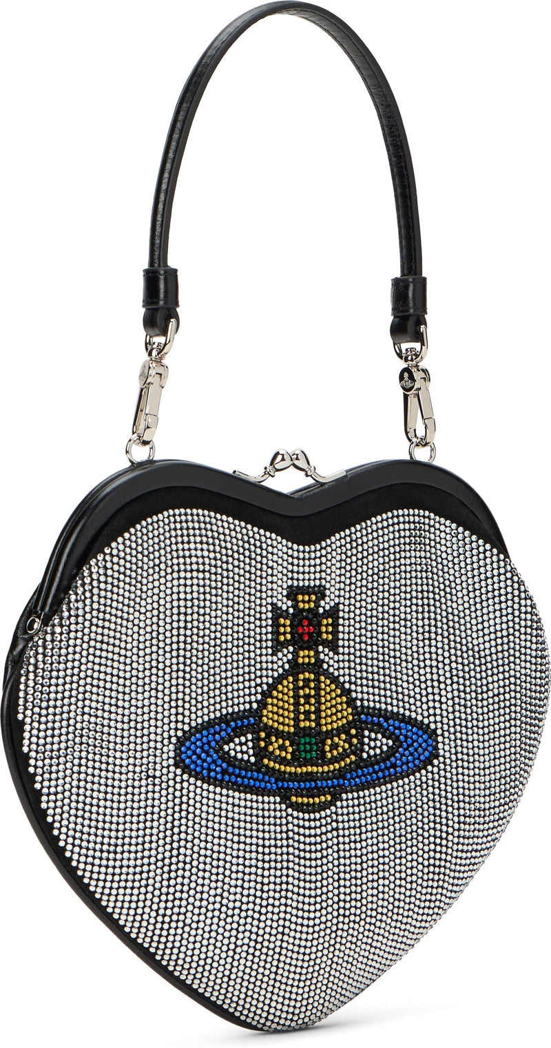 Vivienne Westwood Heart Clutch — Silver Calfskin