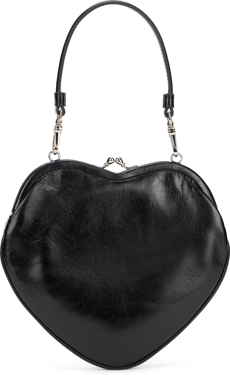 Vivienne Westwood Heart Clutch — Silver Calfskin