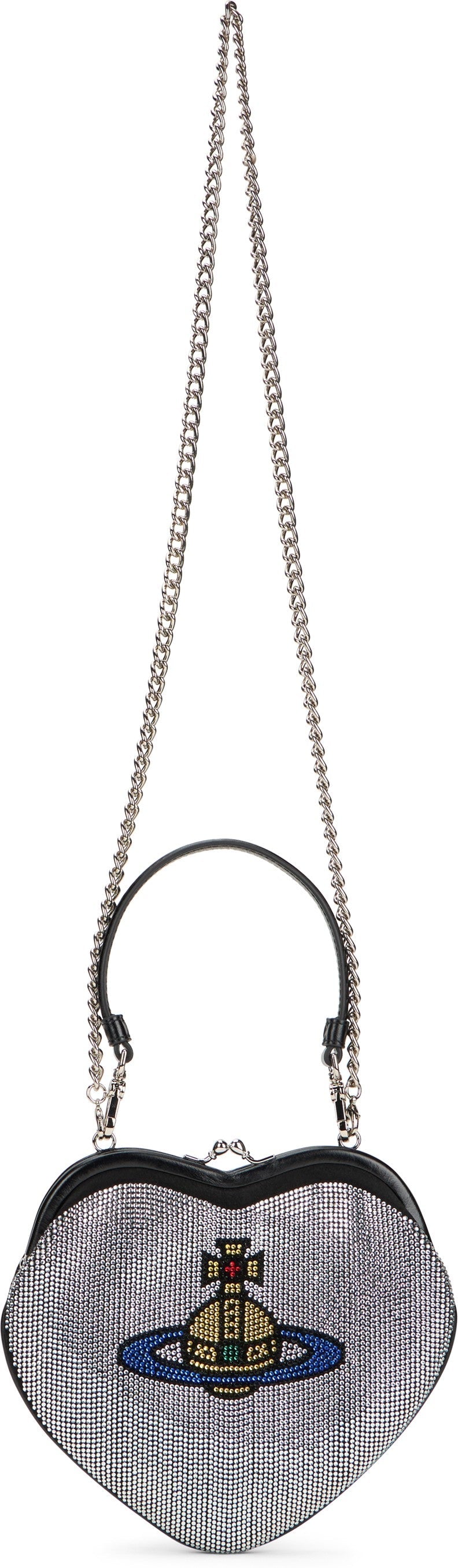 Vivienne Westwood Heart Clutch — Silver Calfskin