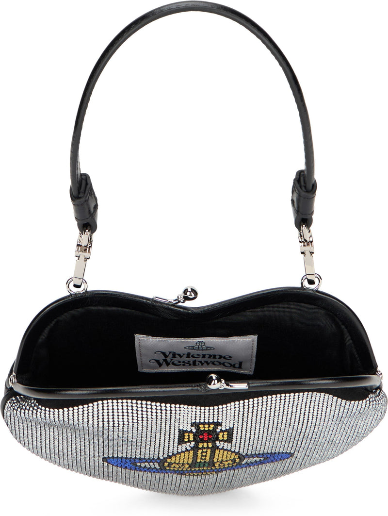 Vivienne Westwood Heart Clutch — Silver Calfskin