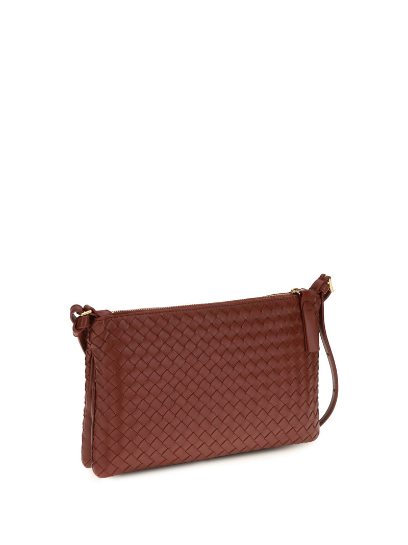 Bottega Veneta Intrecciato Shoulder Bag — Red Calf Leather