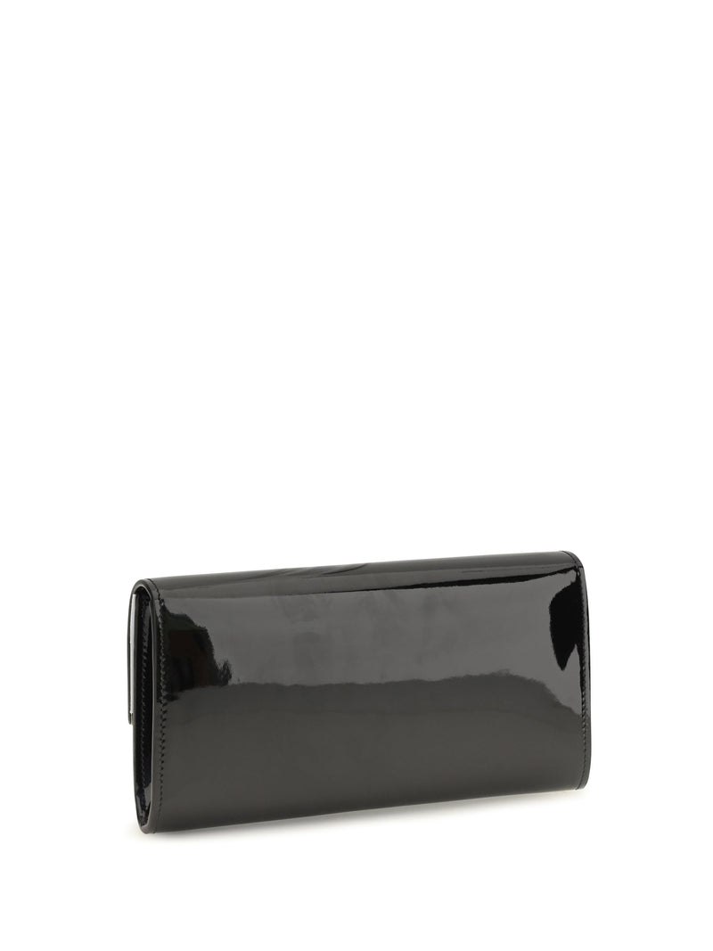 Jimmy Choo Leather Clutch Wallet — Black Calf Bos Taurus