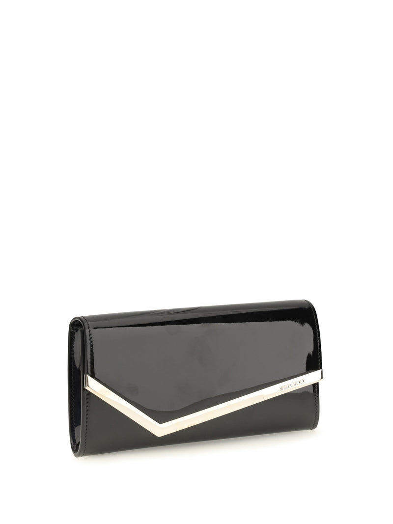 Jimmy Choo Leather Clutch Wallet — Black Calf Bos Taurus