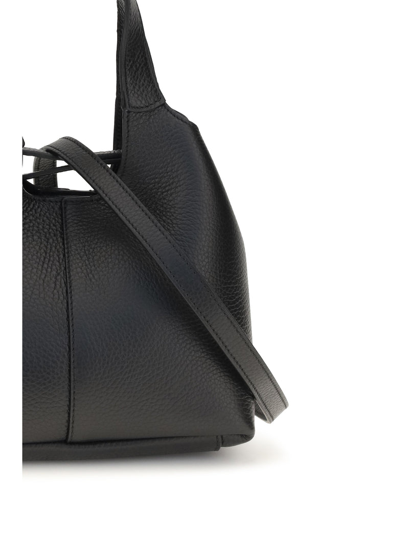 Coccinelle Shoulder Bag — Black Calf Leather Bos Taurus