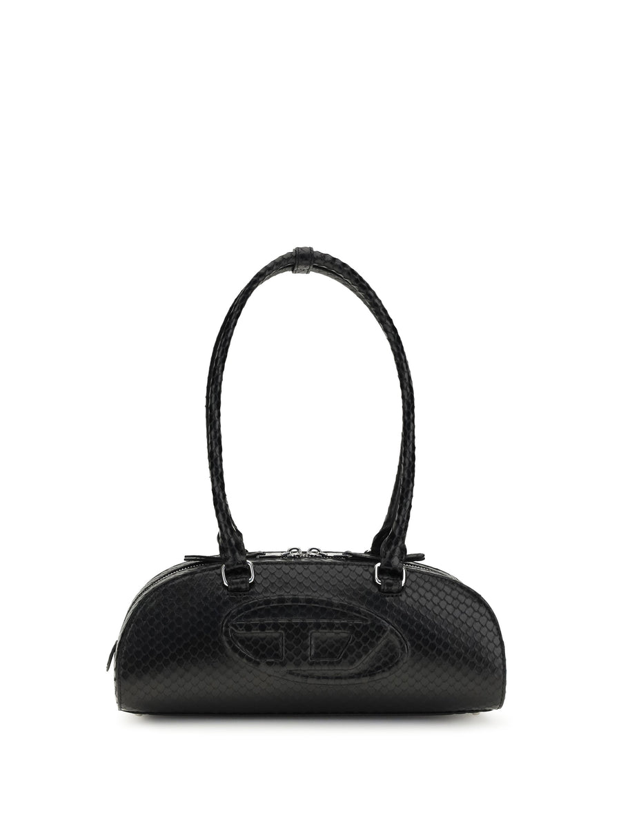 Diesel 1dr Dome Shoulder Bag — Black Calf Leather Bos Taurus