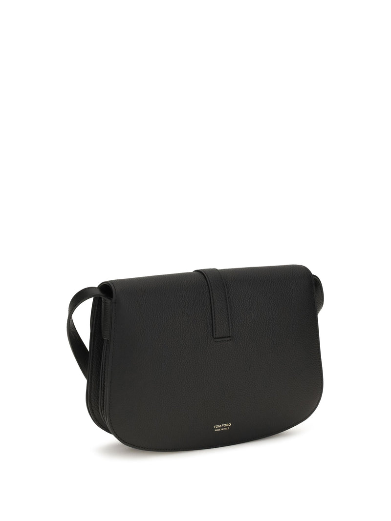 Tom Ford Grained Calf Leather Crossbody Bag — Black Bos Taurus