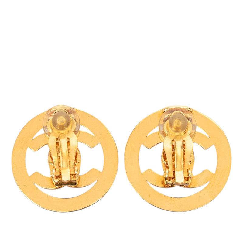 CC Gold Plated Turn Lock Clip On Earrings - Image 2